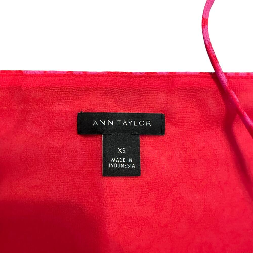 Ann Taylor Red And Raspberry Print Spaghetti Stra… - image 4